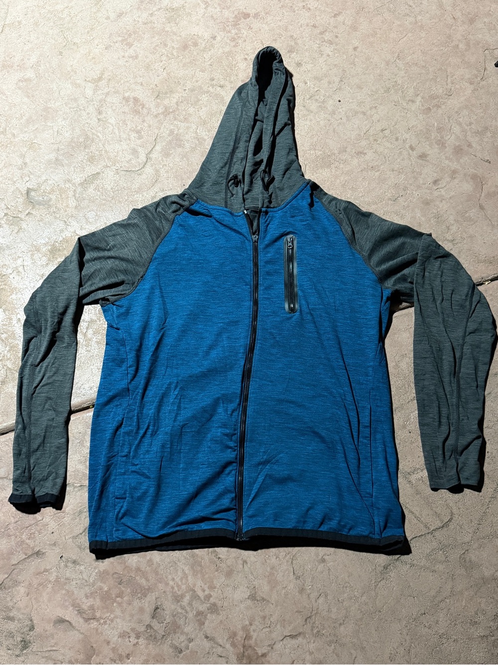 American Eagle Outfitters AEActive 360 Extreme Flex Full Zip Hoodie Blue & Gray